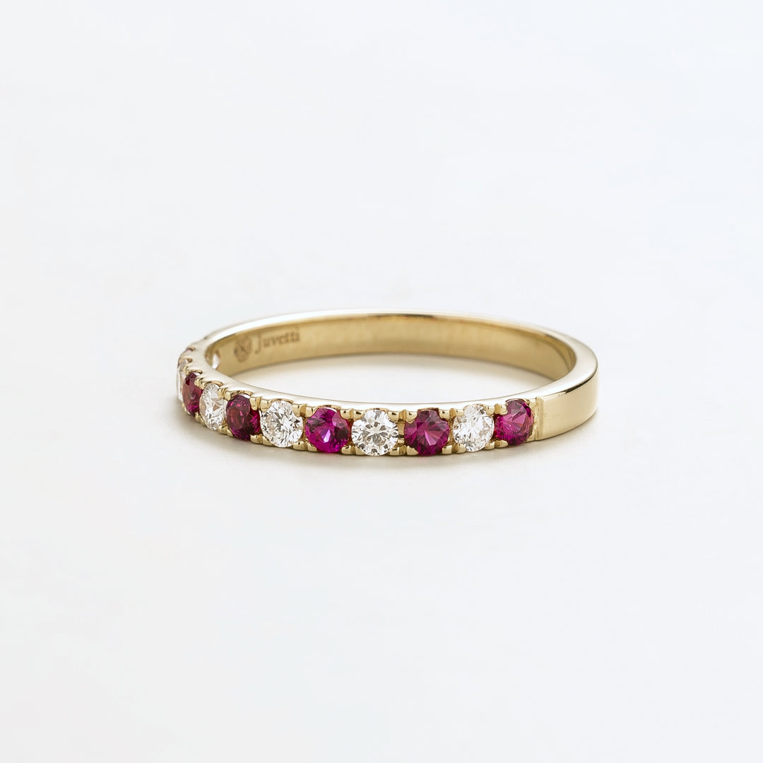 Salto White Gold Ring In Ruby & Diamond