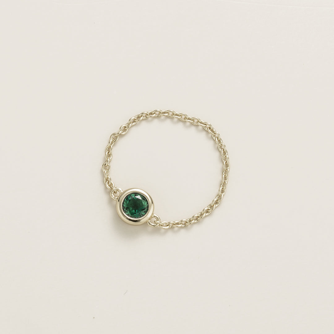 Unir White Gold Ring Set With Emerald