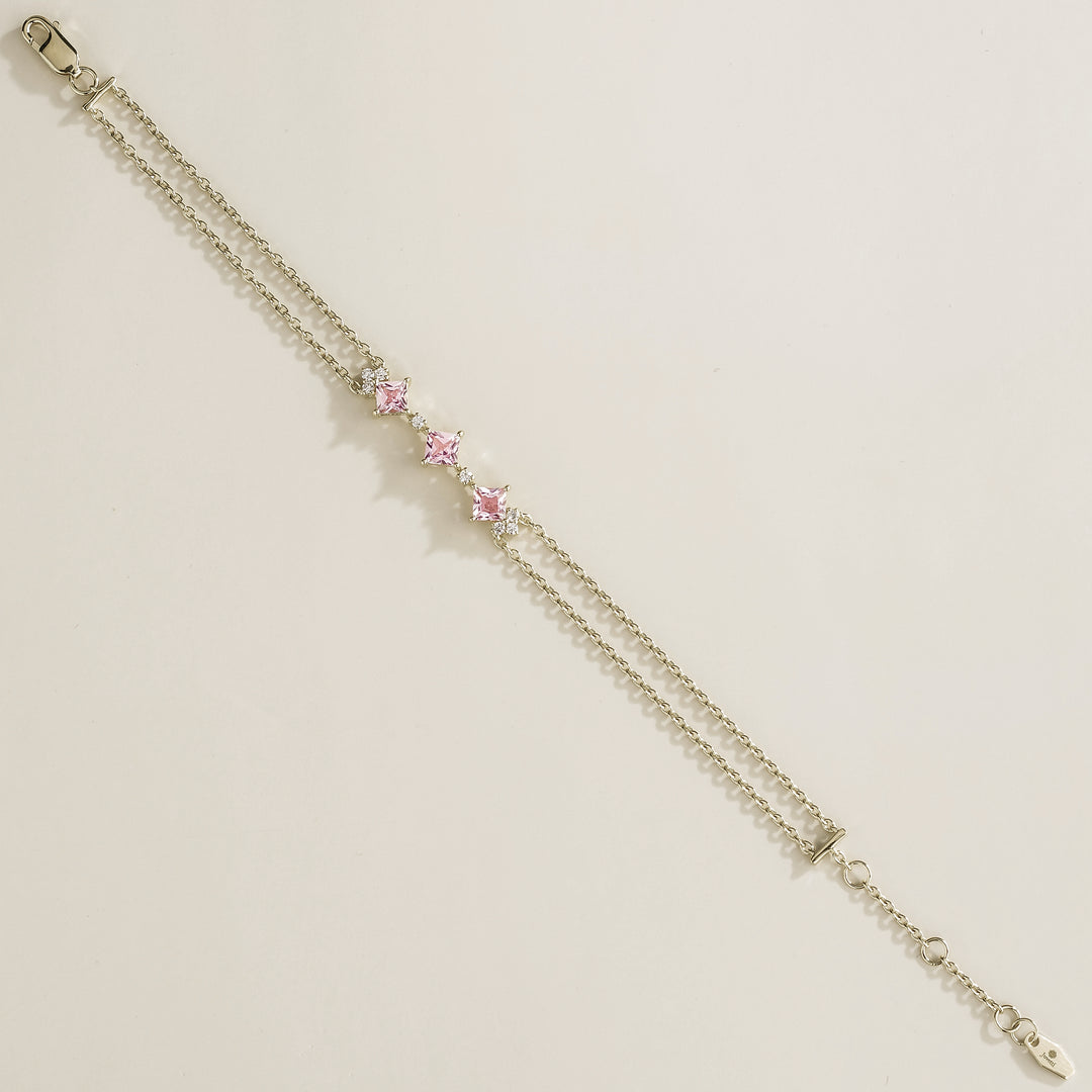 Forma White Gold Bracelet Set With Pink Sapphire and Diamond