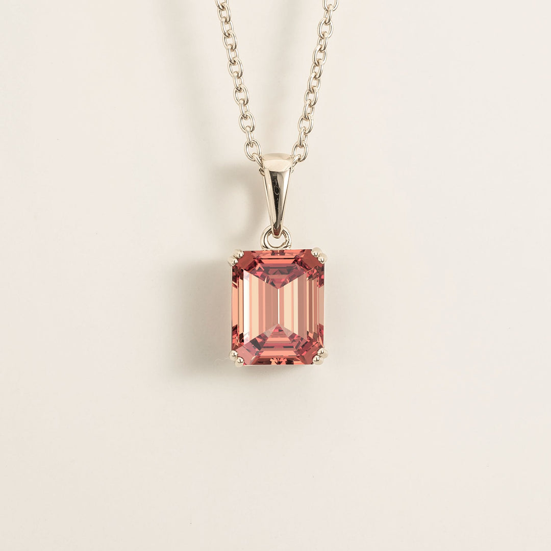 Thamani white gold pendant necklace in Padparadscha sapphire