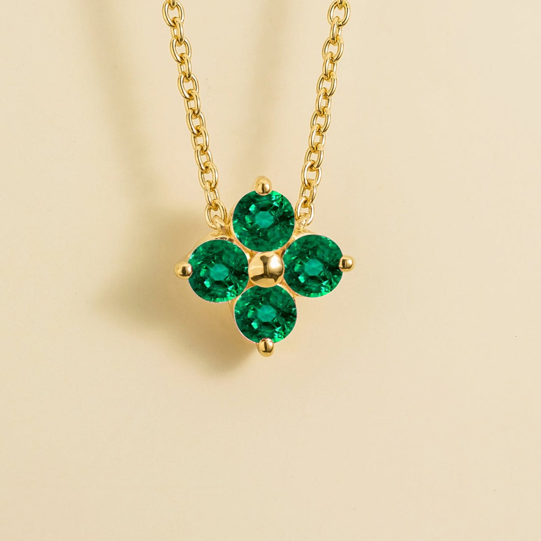 Petale Gold Necklace Emerald