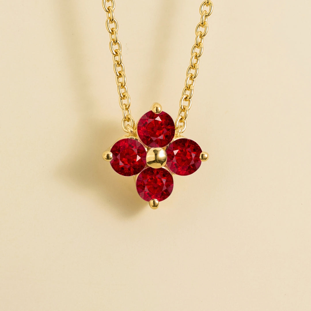 Petale Gold Necklace Ruby