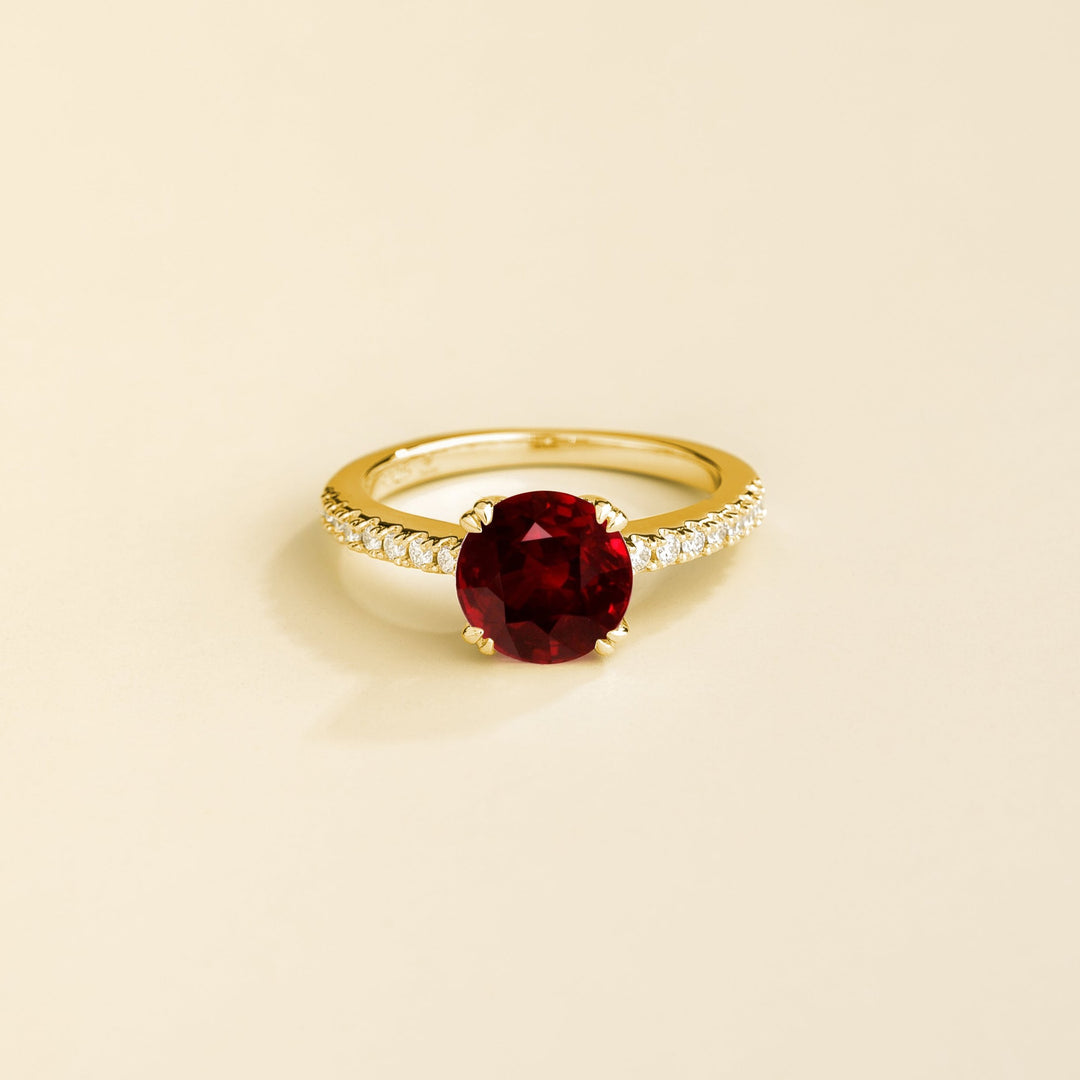 Solen gold ring Ruby & Diamond