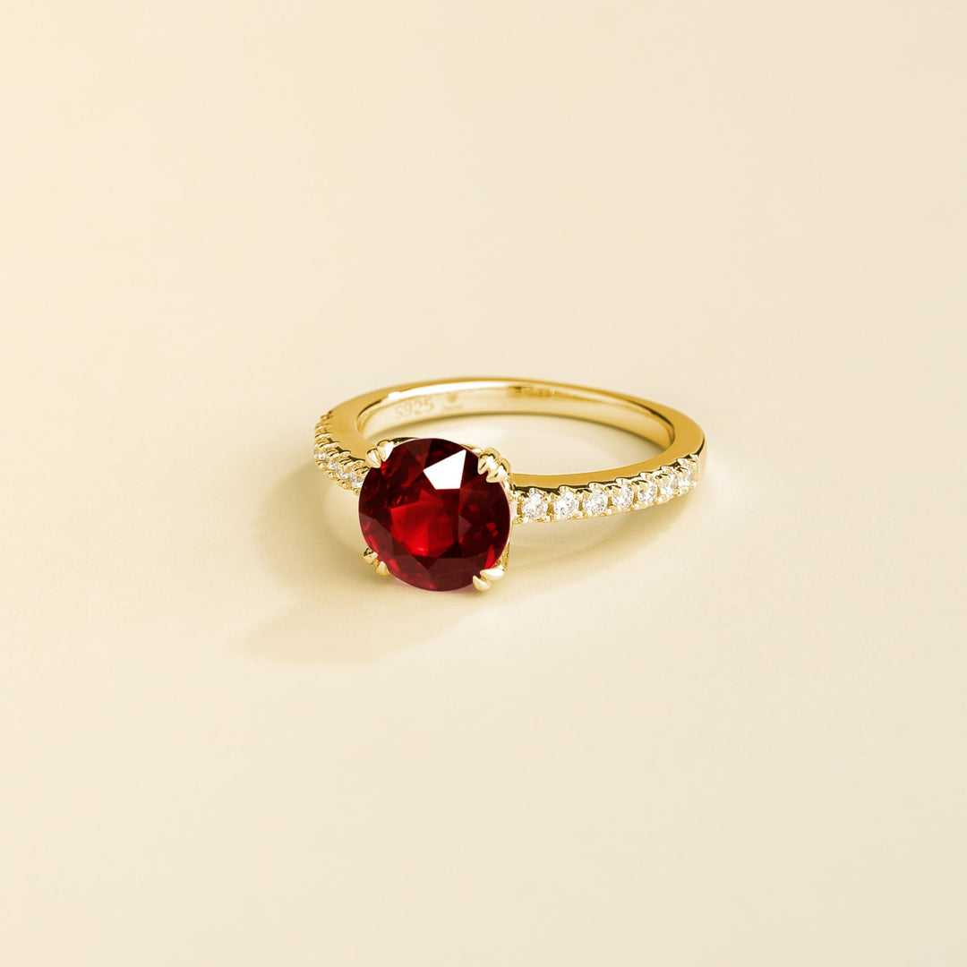 Solen gold ring Ruby & Diamond