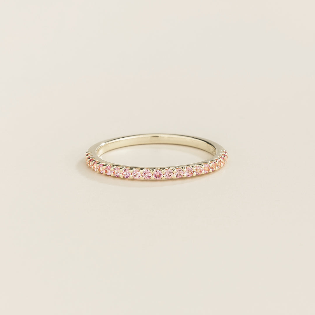 Ciclo White Gold Ring Set With Pink Sapphire