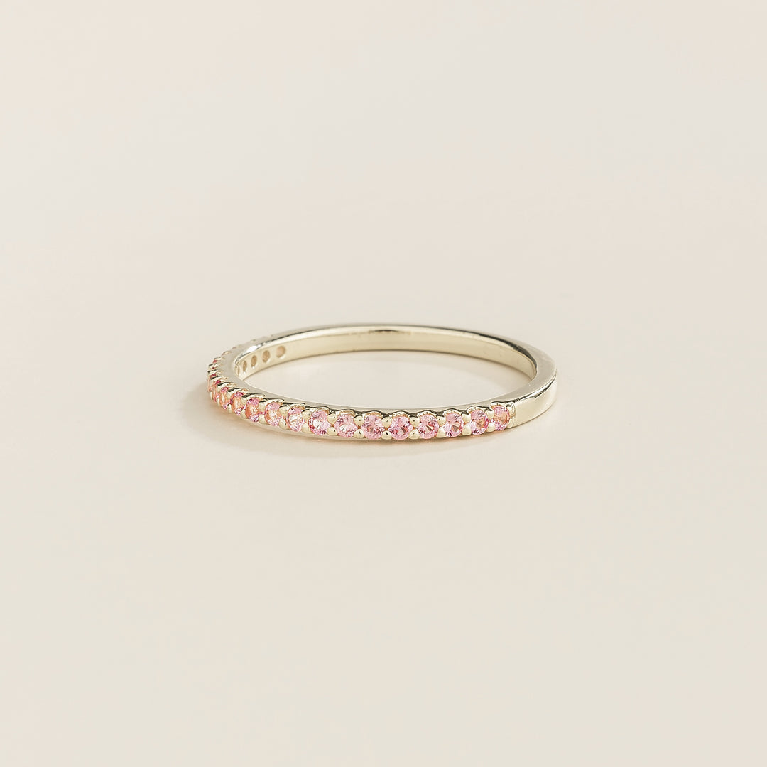 Ciclo White Gold Ring Set With Pink Sapphire