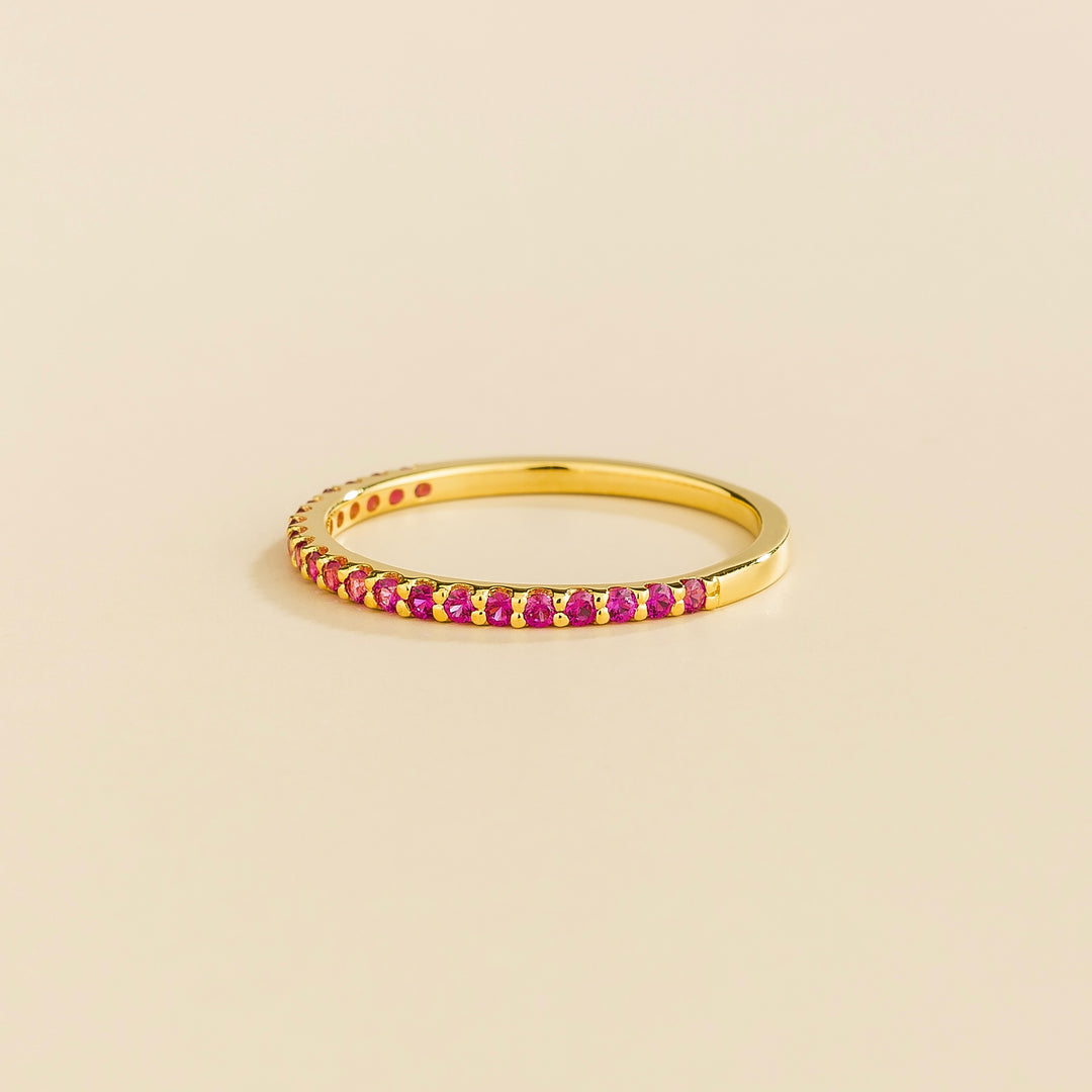 Ciclo Design Gold Ring with Ruby Accents – Juvetti UK