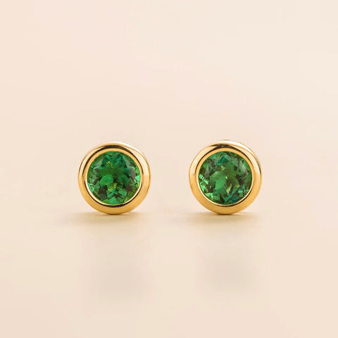 Emerald Earrings Juvetti Jewellery London Margo Gold Earrings Set With Emerald