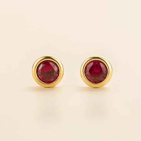 Emerald Earrings Juvetti Jewellery London Margo Gold Earrings Set With Ruby