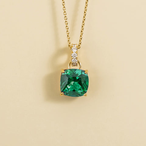 Emerald Earrings Juvetti Jewellery London Oreol Pendant Necklace In Emerald and Diamond Set In Gold