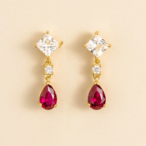 Emerald Earrings Juvetti Jewellery London Ori Gold Earrings Set With Diamond and Ruby