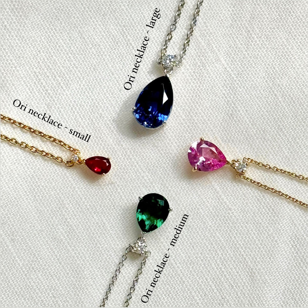 Ori Medium Pendant Necklace In Ruby Diamond Set In White Gold
