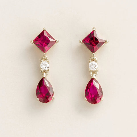 Emerald Earrings Juvetti Jewellery London Ori White Gold Earrings Set With Ruby and Diamond