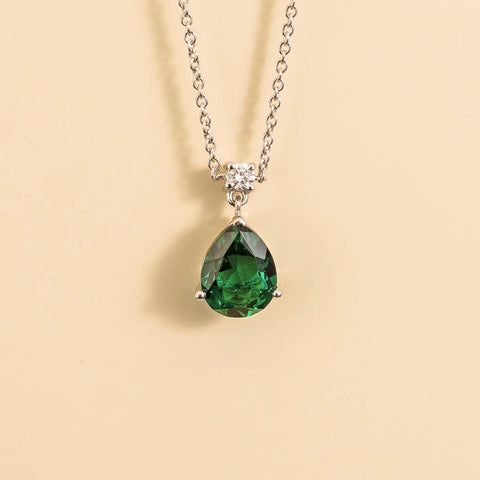 Emerald Earrings Juvetti Jewellery London Ori Medium Pendant Necklace In Emerald and Diamond Set In Gold