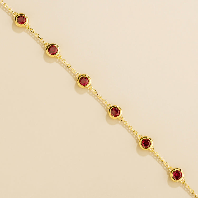 Ruby Bracelet Margo Gold Bracelet Set With Ruby London UK