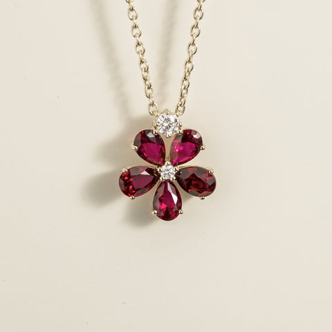Ruby Necklace Juvetti Jewellery London Florea White Gold Necklace Ruby Sapphire and Diamond