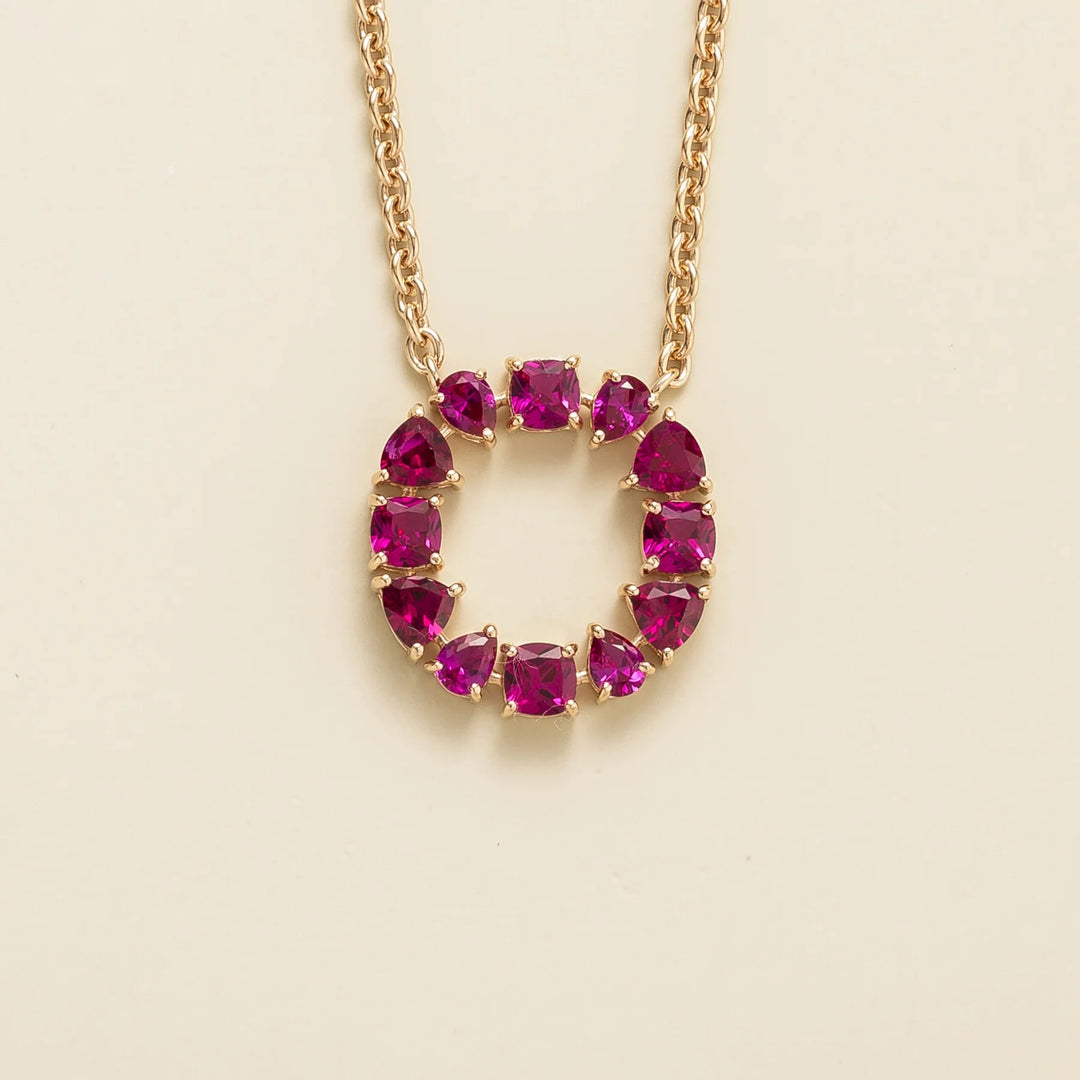 Ruby Necklace Juvetti Jewellery London Glorie Rose Gold Necklace Set With Ruby