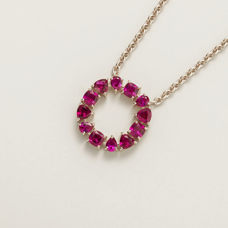 Ruby Necklace Juvetti Jewellery London Glorie White Gold Necklace Set With Ruby UK