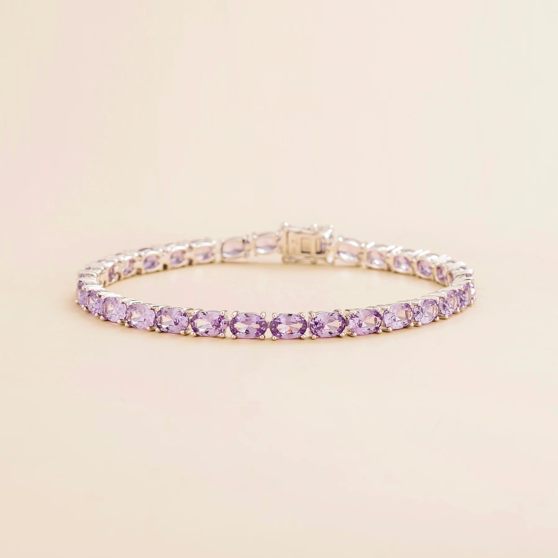 Salto White Gold Tennis Bracelet Set With Purple Sapphire By Juvetti Online Jewellery London