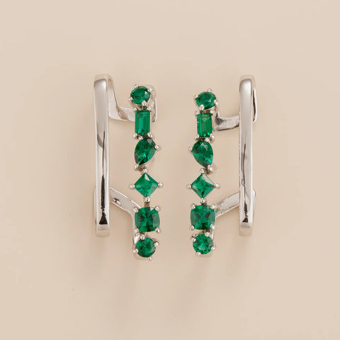 Emerald Earrings Juvetti Jewellery London Serene White Gold Earrings Set With Emerald