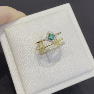 Video Review of Amici Gold Ring In Emerald and Diamond By Juvetti Online Jewellery London