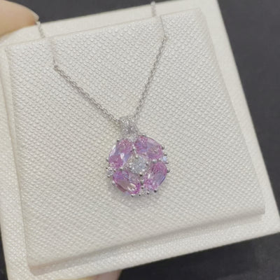 Get Online Juvetti Bespoke Jewellery London Pristi White Gold Necklace Diamond and Yellow Sapphire
