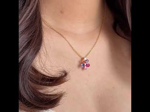 Florea White Gold Necklace Purple Sapphire & Diamond