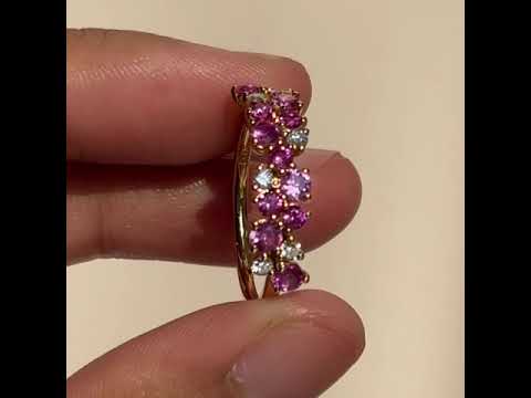 Starry White Gold Ring Pink Sapphire & Diamond