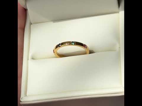 Balans Gold Ring Set With Ruby, Blue Sapphire, Emerald & Pink Sapphire