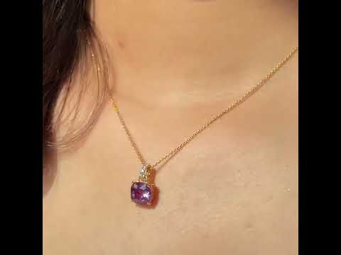 Oreol pendant necklace in Blue sapphire & Diamond set in White gold