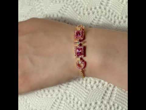 Ciceris Gold Bracelet Pink Sapphire & Diamond