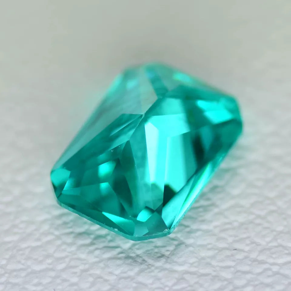 Lab Grown Paraiba Sapphire -Brilliant Emerald Cut